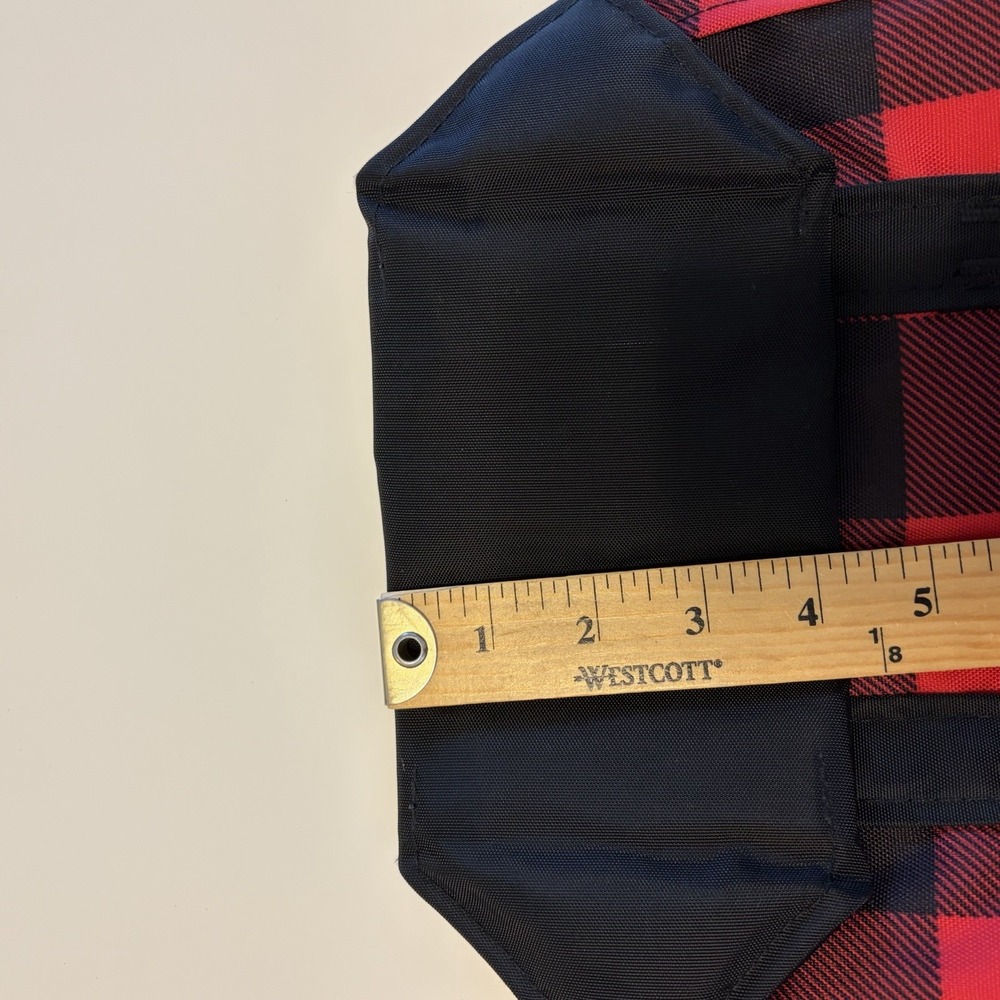 LL Bean Buffalo Check Mini Tote Bag Red Black Small Granola Outdoor Zippered - Picture 7 of 7